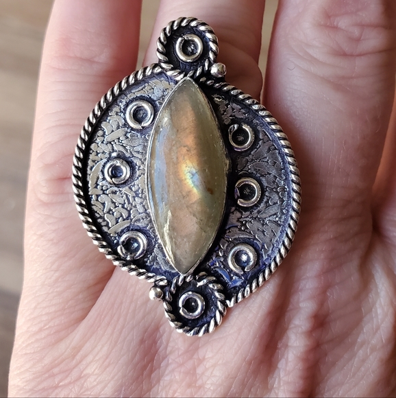 New Labradorite 925 Silver Ring. - Picture 8 of 9